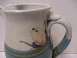 Signed Hand Thrown Studio Pottery Pitcher