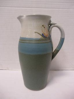 Signed Hand Thrown Studio Pottery Pitcher