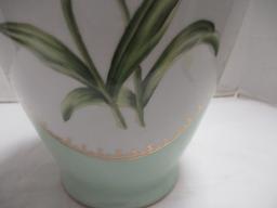 Porcelain Andrea by Sadek Iris Motif Urn Vase