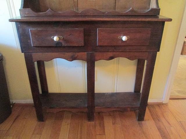 Two Drawer Cabinet with Hutch