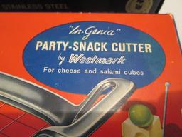 Vintage Party Snack Cutter and Drum Grater with Boxes