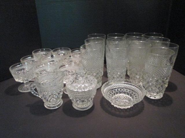 Anchor Hocking Wexford Glasses, Sherbets, Creamer and Sugar