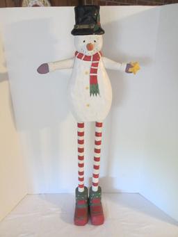 Tall Wood Snowman