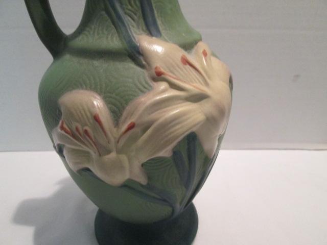 Roseville Zephyr Lily Green Ewer