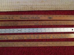 Wall Hanging Yardstick Holder with Yardsticks