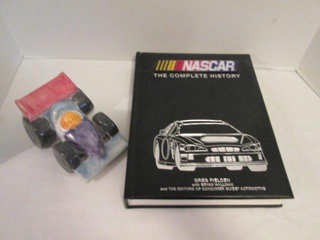 NASCAR the Complete History Book and Ceramic IndyCar