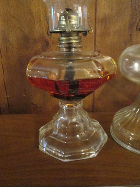 Three Glass Oil Lamps