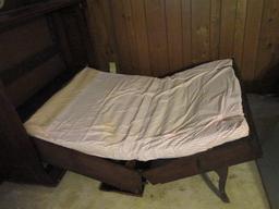 Antique Tiger Oak Murphy Bed with Beveled Mirror