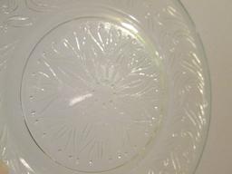 Depression Glass Plates, Creamer, and Sugar