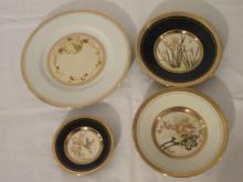 Four Art of Chokin Plates