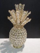 Gold Metal and Crystal Pineapple