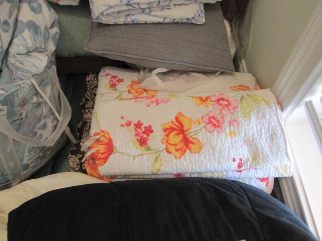 Contents of Bedding Closet-Large Grouping of Bedspread/Comforter Sets,