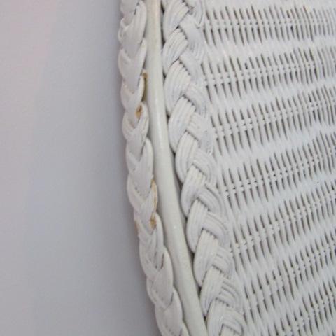 Twin Size White Wicker Bed with Metal Bed Frame