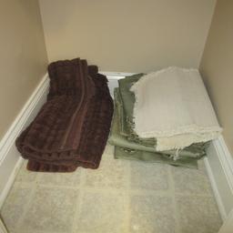 Linen Closet Contents-Towels, Shower Curtains and Bath Rugs