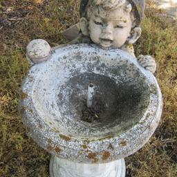 Concrete Little Boy Pedestal Bubbler Fountain