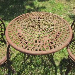 3 Piece Cast Metal Bistro Set with Hummingbird Design