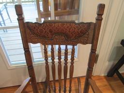 Antique Childs's Tiger Oak Victorian Rocker