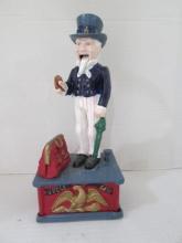 Handpainted "Uncle Sam" Cast Metal Mechanical Coin Bank