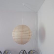 Pair of Blush Colored Plug-In Paper Lanterns