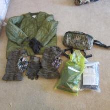 Two Primal Full Body Harnesses, Camo Utility Bag, Gloves, Full Face Knit