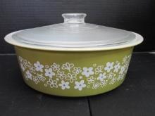 Vintage Pyrex Crazy Daisy Big Bertha 4 Quart Lidded Casserole