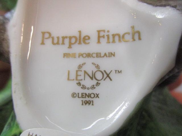 1991 Lenox "Purple Finch Fine Porcelain Bird Figurine 3 1/2"