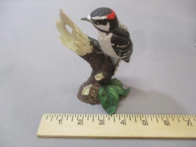 1989 Lenox "Downy Woodpecker" Fine Porcelain Bird Figurine 5"