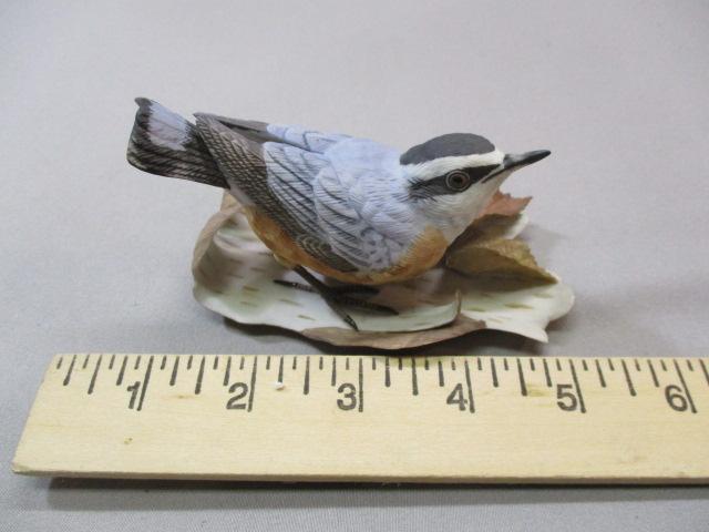 Vintage Lenox "Red-breasted Nuthatch"  Fine Porcelain Bird Figurine  4 1/2" x  2"