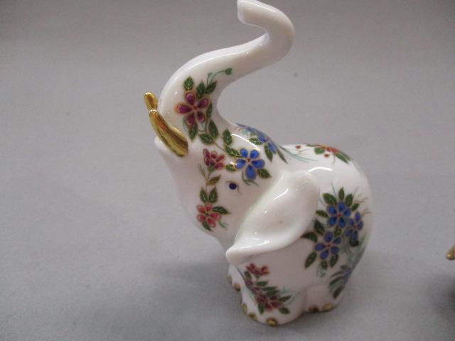 2 Porcelain Elephants Marked PG