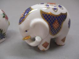 2 Porcelain Elephants Marked PG