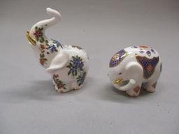 2 Porcelain Elephants Marked PG