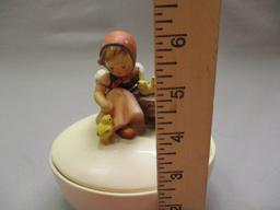 Vintage Hummel "Chick Girl" on Covered Candy/Trinket Bowl 6"