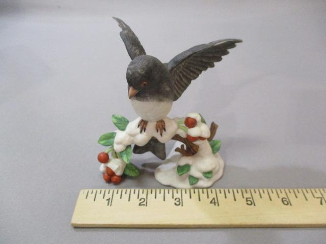 1991 Lenox "Dark-eyed Junco" Fine Porcelain Bird Figurine 4"