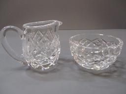 Crystal Creamer & Open Sugar Bowl By Waterford