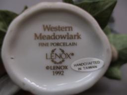 1992 Lenox "Western Meadowlark" Fine Porcelain Bird Figurine 4 1/2"