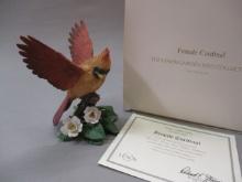 1993 Lenox "Female Cardinal"  Fine Porcelain Bird Figurine 5"