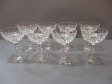 8 Crystal Wine Glasses Signed Hawkes