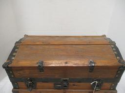 19th Century Child's Trunk w/iron Bankds