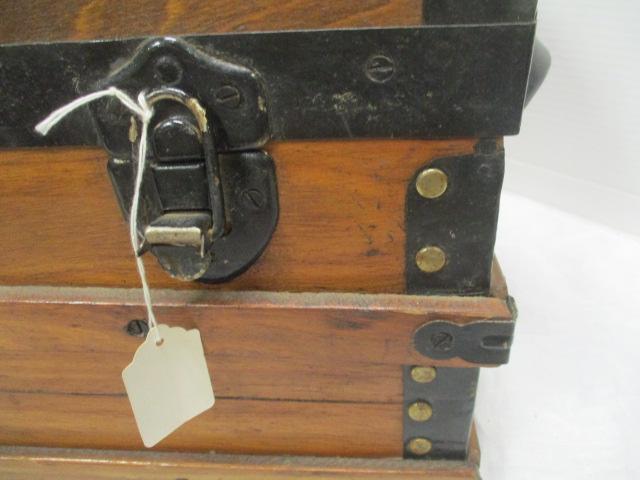 19th Century Child's Trunk w/iron Bankds