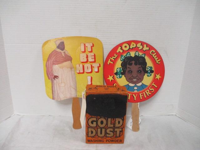 Gold Dust Washing Powders & 2 Black Americana Church Fans