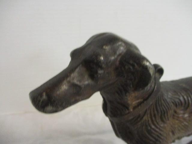 Vintage Borgi Russian Wolfhound Dog Statue Bronze Finish