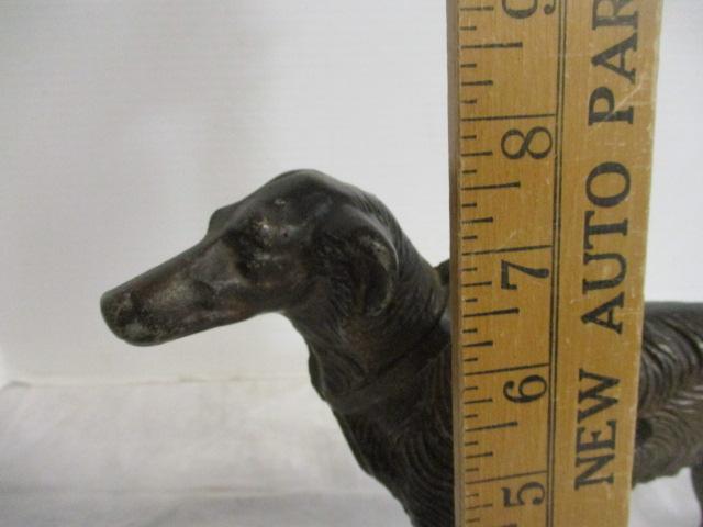 Vintage Borgi Russian Wolfhound Dog Statue Bronze Finish