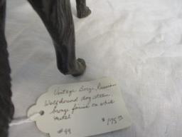 Vintage Borgi Russian Wolfhound Dog Statue Bronze Finish