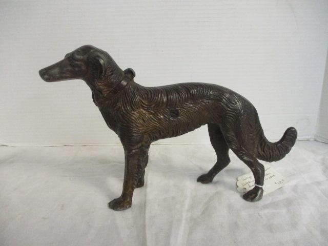 Vintage Borgi Russian Wolfhound Dog Statue Bronze Finish