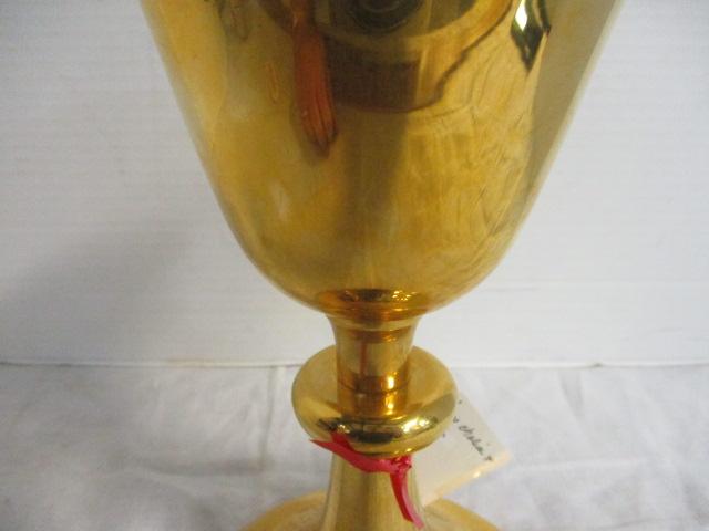 Brass Chalice over Silver w/bottom (8 1/8"T)