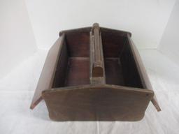 Wood Sewing Box w/double lift lid & Handle