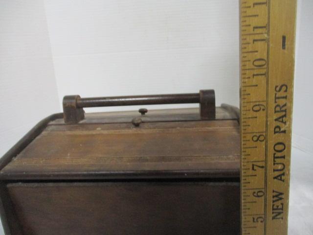 Wood Sewing Box w/double lift lid & Handle