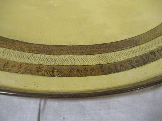 Large Yellow French Antique Tole Tray