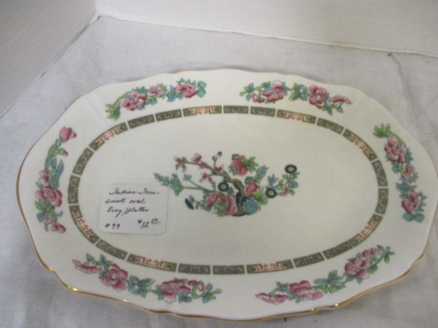 Royal Grafton 'Indian Tree' Platter (11 x 7) & Ironstone Platter/Juice Drainer