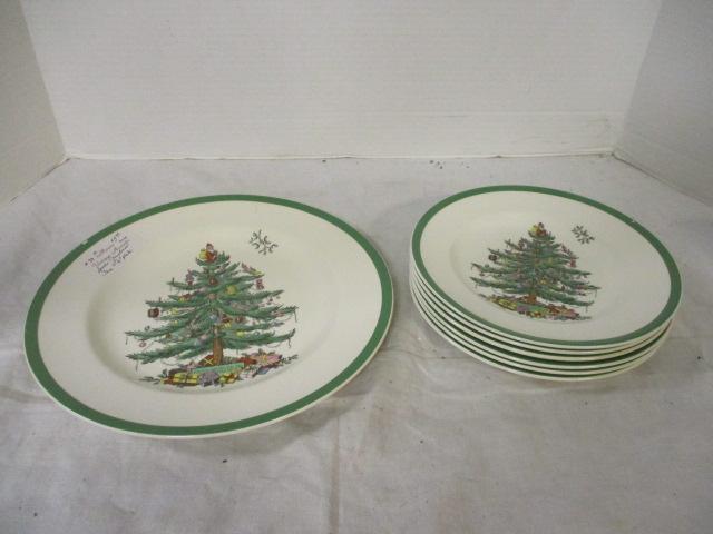 Spode 'Christmas Tree' Plates (6-8" & 1-10 1/2")